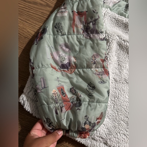 Disney Haunted Mansion Green and White Sherpa Jacket - Picture 7 of 7